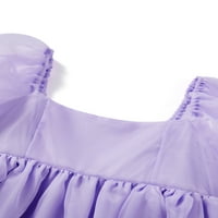 Codeop Ženska natečena haljina Čvrsta boja kvadratni vrat Bubble rukavi jednodijelna kratka haljina