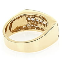 Muški okrugli dijamanti u obliku princeze prsten 14k jedinstvena vjenčana traka