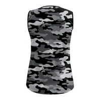 Oalirro muške Tank Tops okrugli vrat bez rukava pulover trening Tshirt za muškarce teretanu Camouflage XL