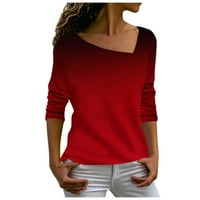 Feternalna ženska bluza s majicom Moda Casual nepravilan gornji dio s V izrezom s printom dugih rukava