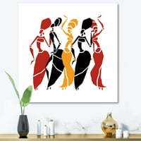 PROIZVODNJAČA Prekrasne crvene crne i žute plesače Afroameričke siluete Moderna platna zidna umjetnička ispisa