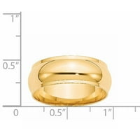 Primalni zlatni karatski žuto zlato pola kruga s rubom veličine 7