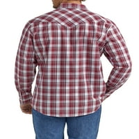 Wrangler® muška i velika Muška Zapadna košulja sa dugim rukavima regularnog kroja, veličine s-5XL