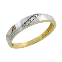 10k žuto zlatni ženski dijamantski vjenčani prsten širok veličine 5.5