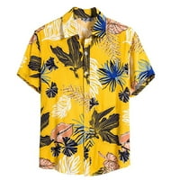 Muška majica Ljeto Vintage tiskana majica Muška majica s kratkim rukavima Havajski stil uzorak kratkih