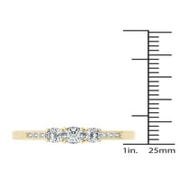 Carat T. W. Diamond zaručnički prsten od tri kamena od 14kt žutog zlata