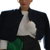 Thaisu ženske ležerne dugih rukava čvrstog zatvarača sa kaputom u obliku bomber jakna s džepovima
