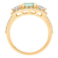 2.16ct okrugli rez zeleni simulirani dijamant 18k žuti zlatni godišnjički angažman kamena prstena veličine