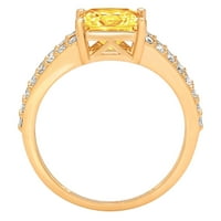 2.48 ct princeza rez žuti prirodni citrin 14k žuto zlato godišnjica zaručnički prsten veličine 4.75
