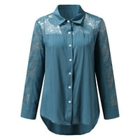 Bluze Žene Loose Dugme Top bluza Duga labava košulja Dame Ležerne prilike Izvrsna elegantna košulja Žene i Bloues