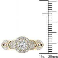 Karat TW dijamantski klaster Halo 10kt zaručnički prsten od žutog zlata
