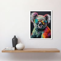 Koala medvjed sa sunčanim naočarima moderni višebojni umjetnički Print uokvireni zidni dekor postera