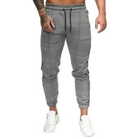 Muškarci Spajanje prugastih kombinezona Pocket Sport Rad pantalone tamno siva