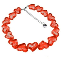 Booker Peach Heart nakit Valentinovo akrilne perle ljubavna ogrlica srce ogrlica za Dan zaljubljenih akrilne
