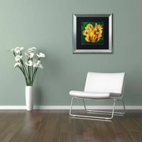 Zaštitni znak likovne umjetnosti Žuti virus tulip platna umjetnost ljiljana van Bienen, crna mat, srebrni