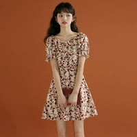 Ljetne nove dame Korejski francuski pastoralni stil djevojka slatka i svježa tanka cvjetna haljina s kratkim