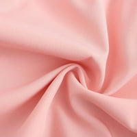 Tkinga moda Žene Ljetne casual Solid ruffle haljine plaža labav kratki rukav Crewneck Midi slojne ljuljačke haljine ružičaste m