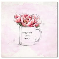 Runway Avenue floral and Botanical Wall Art Canvas Prints 'Enjoy the Little Things' Florals-Pink, Pink