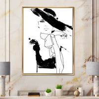 Designart 'prelijepi crno-bijeli Model Haute Couture Fashion Woman II' moderni uramljeni platneni zidni
