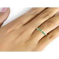 JewelersClub Smaragdni Prsten Birthstone Nakit-0. Karatni smaragdni 14k pozlaćeni srebrni prsten Nakit-prstenovi od dragog kamenja sa hipoalergenom 14k pozlaćenom srebrnom trakom