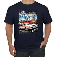 Divlji Bobby Mustang Untamed američki duh Ford Automobili i kamioni muškarci grafički Tee, mornarica, mali