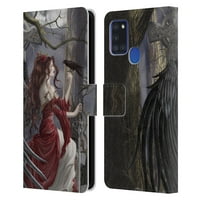 Glava Case Designs zvanično licencirani Nene Thomas Deep Forest Dark Angel Fairy sa Raven kožna knjiga novčanik poklopac kompatibilan sa Samsung Galaxy A21s