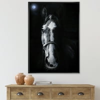 Designart 'portret konja koji gleda Sinister' seoska kuća uokvirena platnenim zidom Art Print