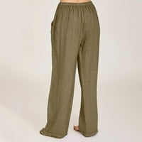 Daqian ženske pantalone veće veličine klirens ženske Casual pantalone čvrste pantalone sa strunom duge pantalone sa džepnim ženskim pantalonama klirens Brown M