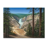 Zaštitni znak Likovna umjetnost 'donji vodopadi-Yellowstone' platnena Umjetnost Roberta Wavre