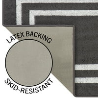 Periva prostirka za trkače otporna na klizanje, obrub, tamno siva i bijela, 26 60