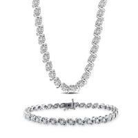 Miabella Women'- Carat T.W. Dijamantni sterling srebrni upleteni tenis ogrlica i narukvica