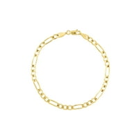 10k žuto zlato 8 svijetlo konkavna Figaro lančana ogrlica sa jastogom-Unisex