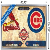 Rivalstva - St. Louis Cardinals vs Chicago Cubs zidni Poster, 22.375 34 uokviren