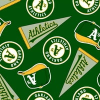 Oakland Athletics 58 poliester Fleece Sportska tkanina za šivanje i zanatstvo pored dvorišta, zelena,