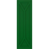 Ekena Millwork 12 W 36 H True Fit PVC San Carlos Mission Style Fiksni nosač roletne, Viridian Green