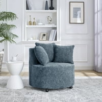 Okretna akcentna stolica, moderna tapacirana Ležaljka od Šenila sa pokretnim točkovima i jastucima, okretna