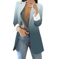Jiyugala Womens Omotač za ispisani kardigan formalno odijelo dugih rukava Business OfficeJacket bluza