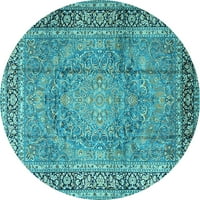 Ahgly Company u zatvorenom okruglom perzijskom svijetloj plavoj tradicionalnim prostirkama površina, 8 'runda