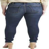 Silver Jeans Co. Ženske Plus Size Suki traperice za uske noge srednjeg rasta veličine struka 12-24