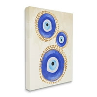 Stupell Industries okrugli plavi uzorak zlih očiju sjajna tačkasta slika sa detaljima Galerija umotana