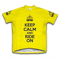 Budite mirni i vožnju biciklističkim dresom s kratkim rukavima od mikrofibera, žutim, 3xl