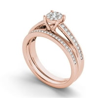 Carat T. W. Diamond 10kt set Zaručničkog prstena od ružičastog zlata