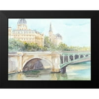 Harper, Ethan Crna moderna uokvirena muzejska umjetnička grafika pod nazivom-Studija francuskog mosta