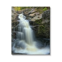 Stupell Mirnog vodopada prskanje stijena Pejzažna fotografija Galerija zamotana platna Print Wall Art