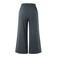 Puawkoer sa džepovima u boji čvrste ženske vezice pamučne labave helanke Ležerne pantalone Plus pantalone