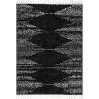 Nuloom Sadie Moroccan Diamond Tassel Shag Runner Runner, 2 '6 16', off white