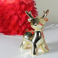 5,75 mali zlatni keramički božićni jelen ukras