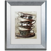 Zaštitni znak Likovna umjetnost popodnevni čaj i umjetnost platna u boji Pekara bijeli mat, srebrni okvir