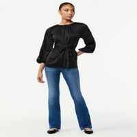 Scoop ženska bluza s bluzonskim rukavima