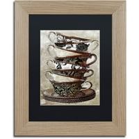 Zaštitni znak Likovna umjetnost popodnevni čaj i umjetnost platna u boji Pekara crna mat, breza okvir